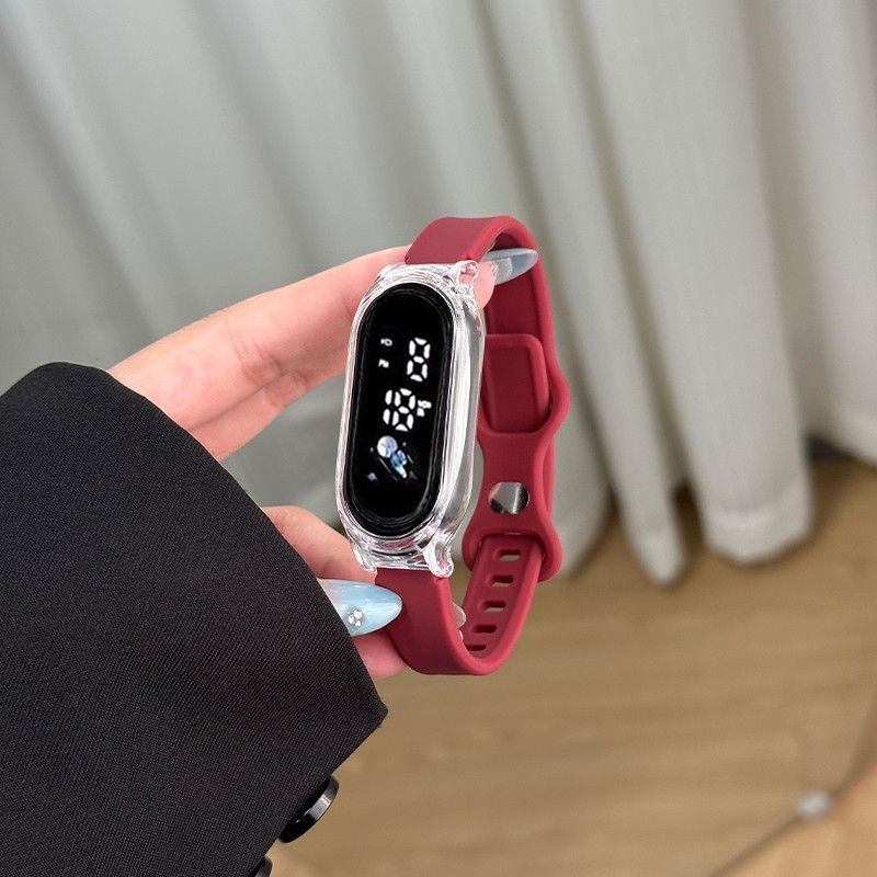 Unisex elektrooniline käekell õpilastele, lihtne sportlik stiil, numbriline ekraan, ovalne sihverplaat, 30 m veekindlus, korpus resinist