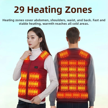 Grafénfűtéses férfi mellény - karcsú szabású, újratölthető, önfűtő, kapucnival