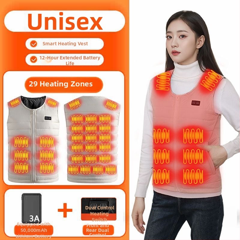 Grafénfűtéses férfi mellény - karcsú szabású, újratölthető, önfűtő, kapucnival