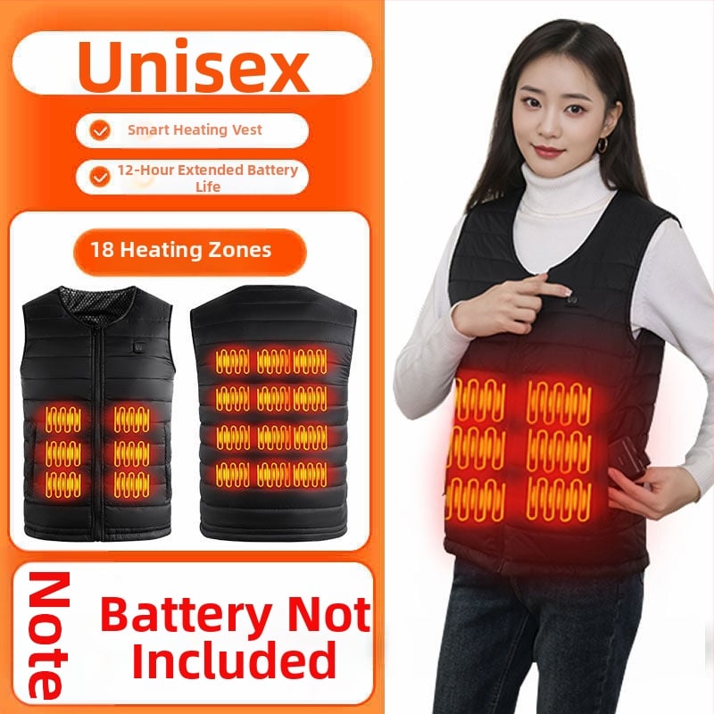 Grafénfűtéses férfi mellény - karcsú szabású, újratölthető, önfűtő, kapucnival