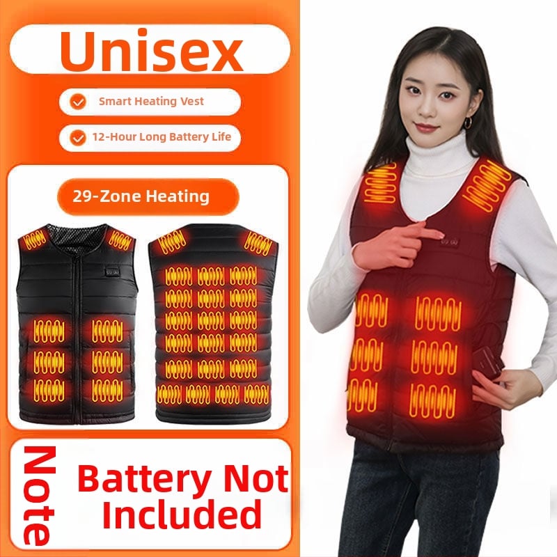 Grafénfűtéses férfi mellény - karcsú szabású, újratölthető, önfűtő, kapucnival