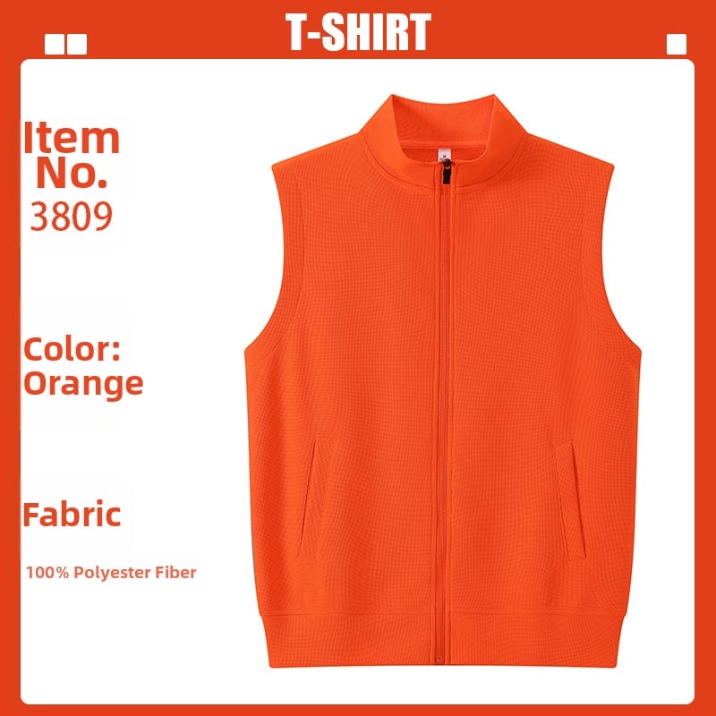 Logóval ellátott waffel kötésű mellény edzésre és képzésekre (kapucni, cipzár, álló gallér)