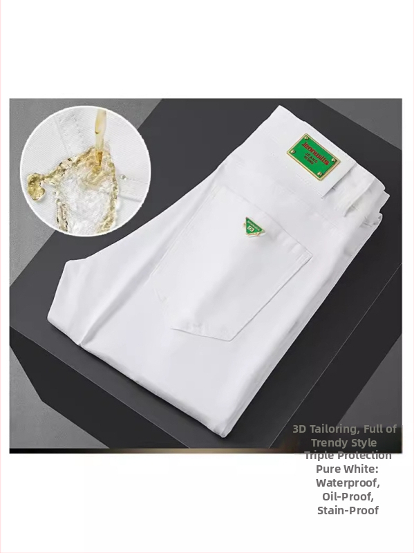 Meeste Slim-Fit Straight džinsid brodeeritud trükisega, keskmine talje, puuvillane denim