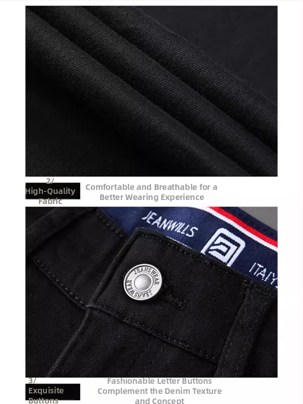 Meeste Slim-Fit Straight džinsid brodeeritud trükisega, keskmine talje, puuvillane denim