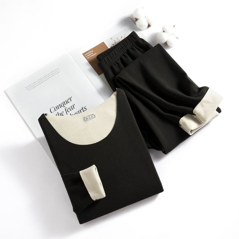 Neatkarīgi no dzimuma termālais apģērbu komplekts ar fleece odere, augšdaļai ar apaļu kaklu un biksēm, cieši pieguļošs, elastīgs, auduma biezums 201–250 g/m², poliesters