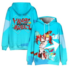 Φούτερ με κουκούλα Hakos Baelz με εκτύπωση, αντρικό χαλαρό κόψιμο, πολυεστέρας 91–95% με επένδυση από βαμβάκι, ψηφιακή εκτύπωση, πλαϊνές τσέπες, μακριά μανίκια