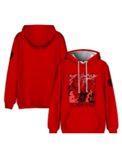 Φούτερ με κουκούλα Hakos Baelz με εκτύπωση, αντρικό χαλαρό κόψιμο, πολυεστέρας 91–95% με επένδυση από βαμβάκι, ψηφιακή εκτύπωση, πλαϊνές τσέπες, μακριά μανίκια