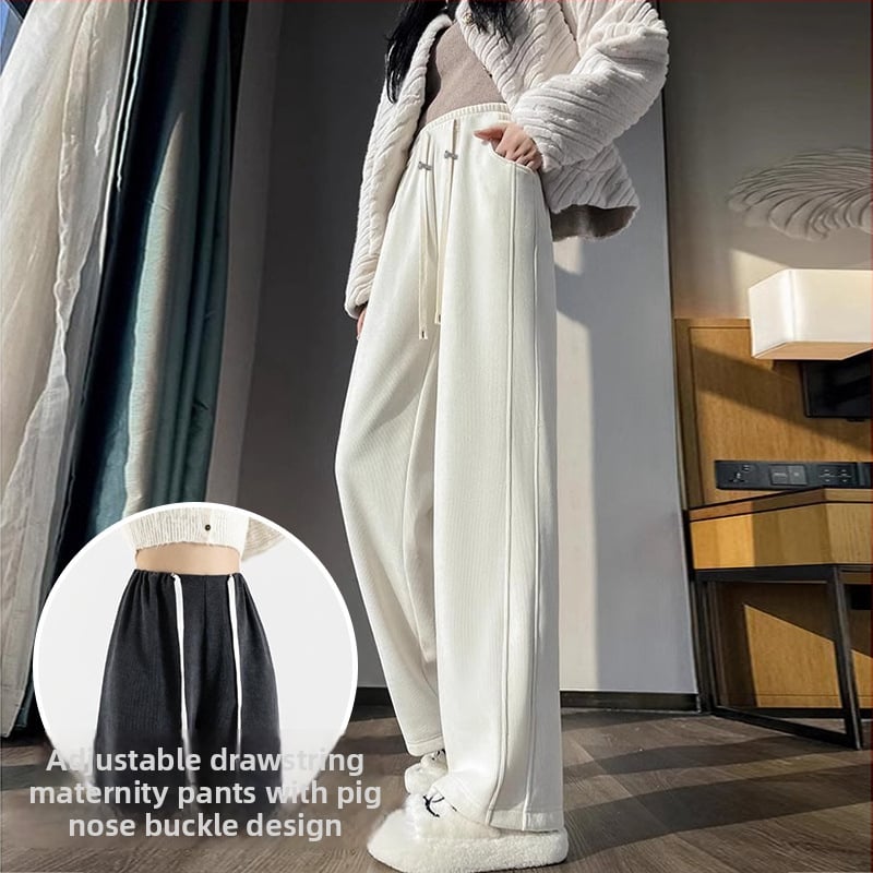 Παντελόνια εγκυμοσύνης, φαρδιά γραμμή, υψηλή μέση, ύφασμα βαμβακοπολυεστέρα 90–95% πολυεστέρας, στήριξη κοιλιάς, άνοιξη-φθινόπωρο
