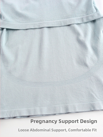 Set za trudnice i dojenje s dugim rukavima — top i hlače, poliester 30–50%, jesen-zima 2025