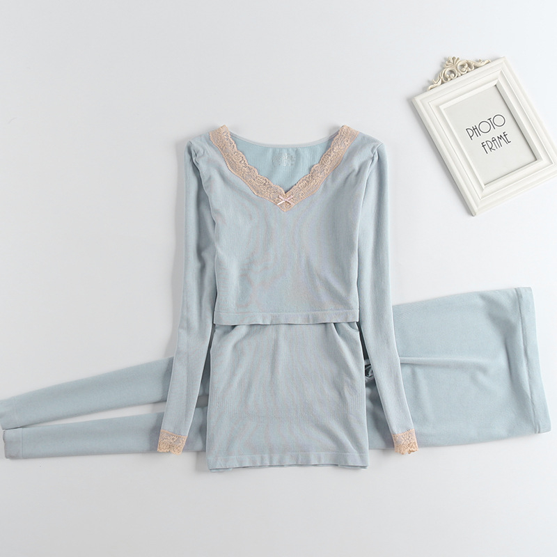 Set za trudnice i dojenje s dugim rukavima — top i hlače, poliester 30–50%, jesen-zima 2025