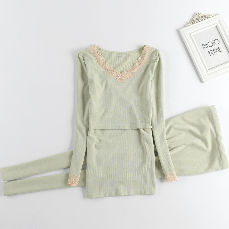 Set za trudnice i dojenje s dugim rukavima — top i hlače, poliester 30–50%, jesen-zima 2025