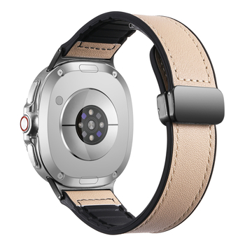 Ζώνη ρολογιού για Samsung Galaxy Watch8 – Γνήσιο δέρμα, Μαγνητικό αναδιπλούμενο κούμπωμα, Συμβατή με Galaxy Watch Classic, Λανσάρισμα Καλοκαίρι 2025, Μοντέρνο καθημερινό στυλ