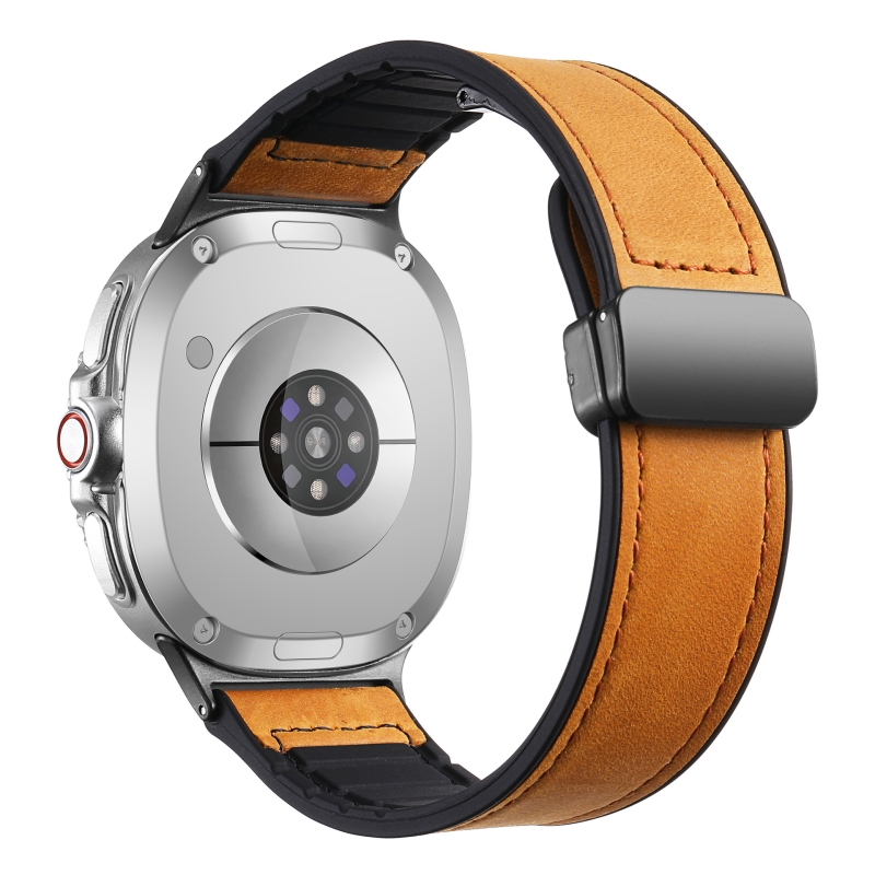 Ζώνη ρολογιού για Samsung Galaxy Watch8 – Γνήσιο δέρμα, Μαγνητικό αναδιπλούμενο κούμπωμα, Συμβατή με Galaxy Watch Classic, Λανσάρισμα Καλοκαίρι 2025, Μοντέρνο καθημερινό στυλ