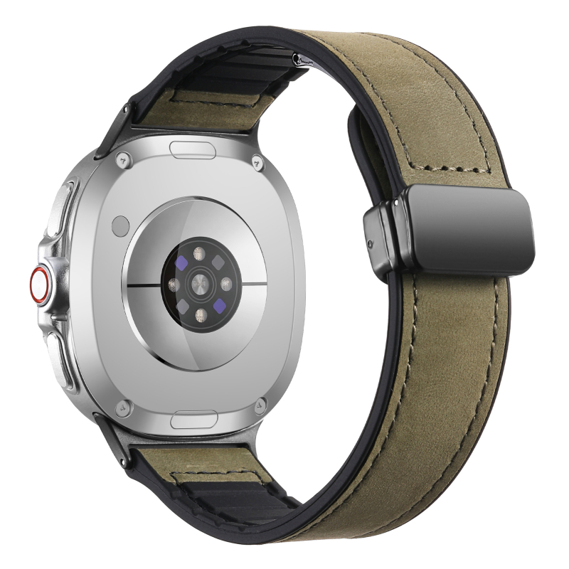 Ζώνη ρολογιού για Samsung Galaxy Watch8 – Γνήσιο δέρμα, Μαγνητικό αναδιπλούμενο κούμπωμα, Συμβατή με Galaxy Watch Classic, Λανσάρισμα Καλοκαίρι 2025, Μοντέρνο καθημερινό στυλ