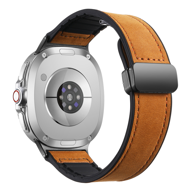 Ζώνη ρολογιού για Samsung Galaxy Watch8 – Γνήσιο δέρμα, Μαγνητικό αναδιπλούμενο κούμπωμα, Συμβατή με Galaxy Watch Classic, Λανσάρισμα Καλοκαίρι 2025, Μοντέρνο καθημερινό στυλ