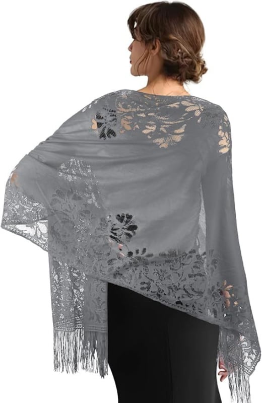 Fular pentru femei din dantelă decupată, pentru rochie de mireasă și de seară, lungime medie, material: Altul, lansare primăvara 2025