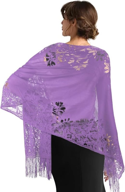 Fular pentru femei din dantelă decupată, pentru rochie de mireasă și de seară, lungime medie, material: Altul, lansare primăvara 2025