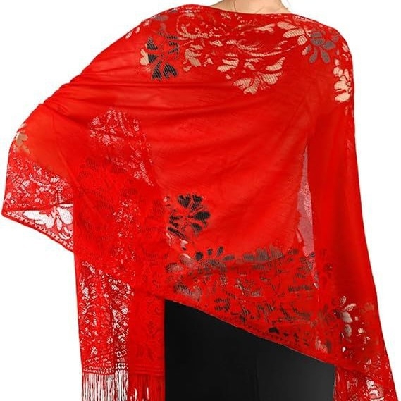 Fular pentru femei din dantelă decupată, pentru rochie de mireasă și de seară, lungime medie, material: Altul, lansare primăvara 2025