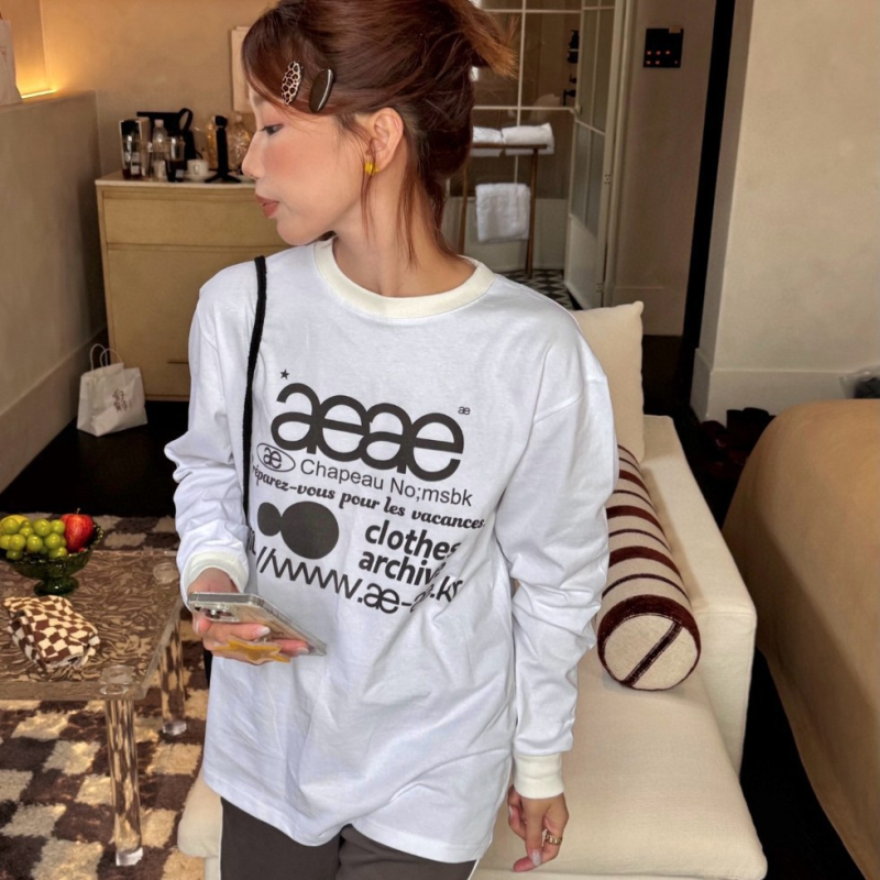 Худи с принт на букви, памучна материя, свободна кройка, средна дължина