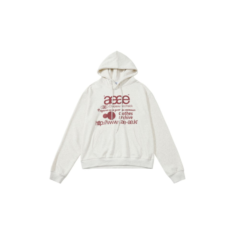 Худи с принт на букви, памучна материя, свободна кройка, средна дължина