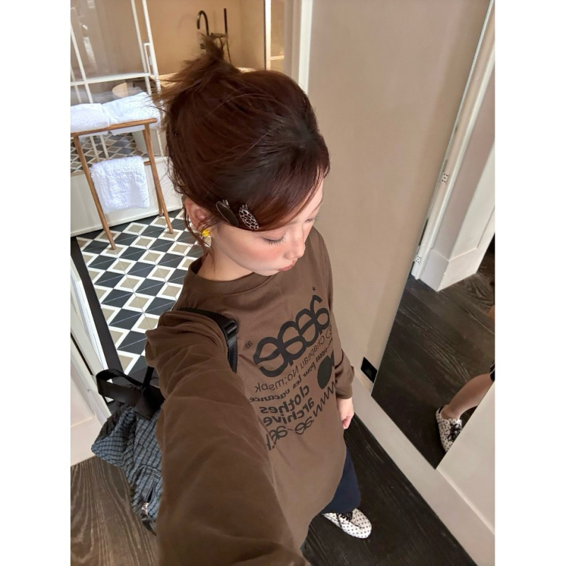 Худи с принт на букви, памучна материя, свободна кройка, средна дължина