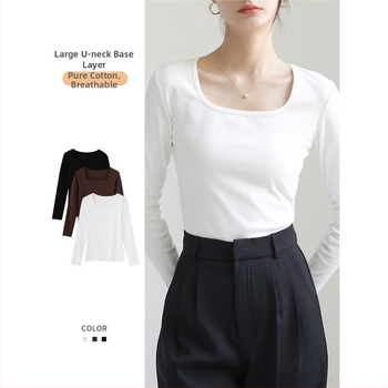 Тениска с дълги ръкави, квадратна яка, стегната кройка, 90–95% памук, нормална дължина 50–65 см