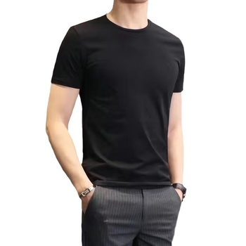 Μπλουζάκι κορεατικού στυλ, στρογγυλός λαιμός, κοντά μανίκια, 96% πολυεστέρας