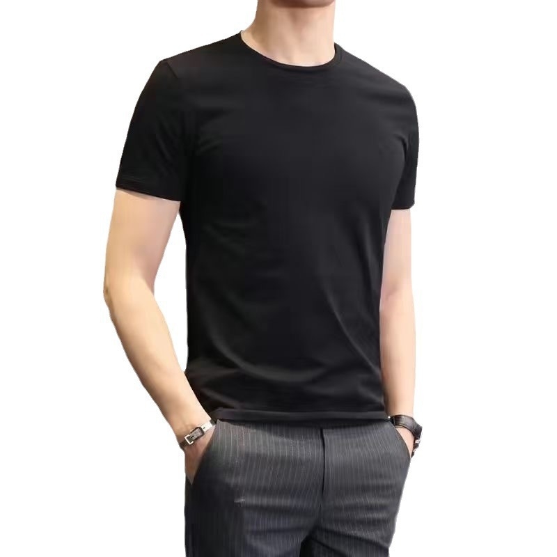 Μπλουζάκι κορεατικού στυλ, στρογγυλός λαιμός, κοντά μανίκια, 96% πολυεστέρας