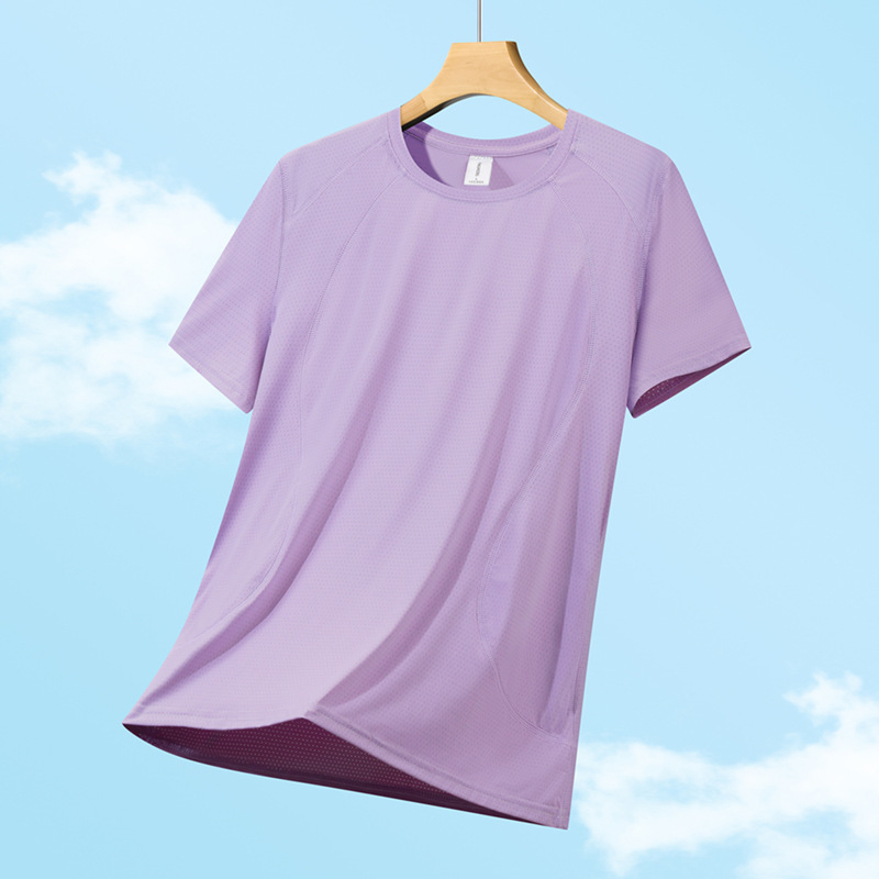 Женска къс ръкав тениска с chenille плат и Spandex, кръгло деколте, пролет 2025