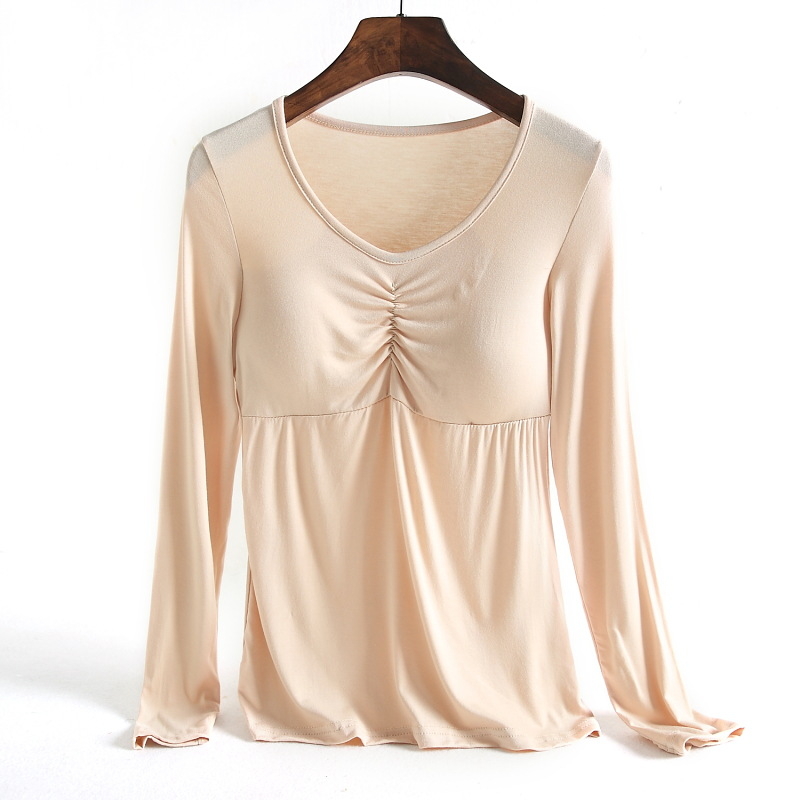 Modal тениска с дълъг ръкав, кръгло деколте, пуловер стил