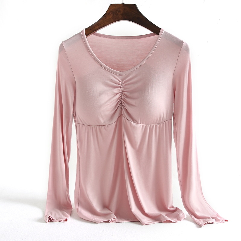 Modal тениска с дълъг ръкав, кръгло деколте, пуловер стил