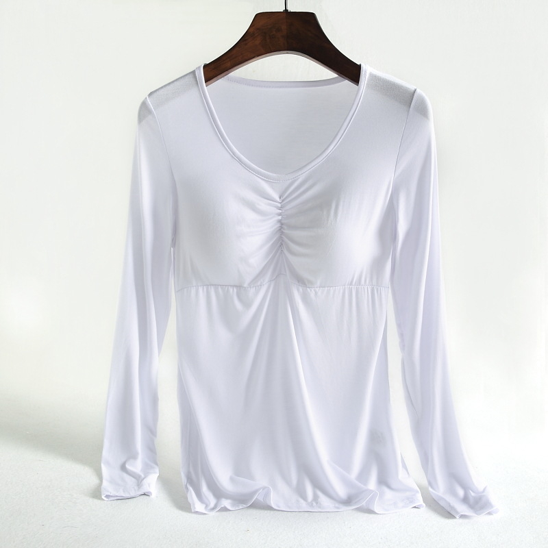 Modal тениска с дълъг ръкав, кръгло деколте, пуловер стил