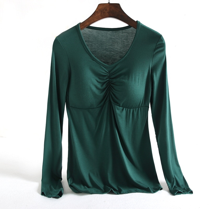 Modal тениска с дълъг ръкав, кръгло деколте, пуловер стил