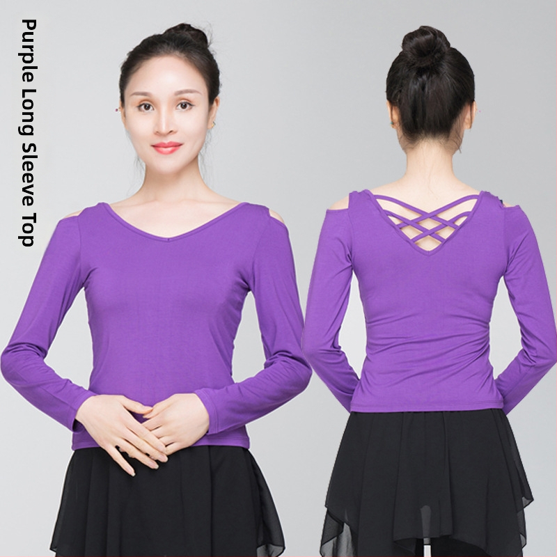 Sieviešu mugurai atvērtu topu modernā deju stilā – modālais audums, vienkrāsains raksts, piemērots latīņu un etniskajām dejām, pieaugušajiem