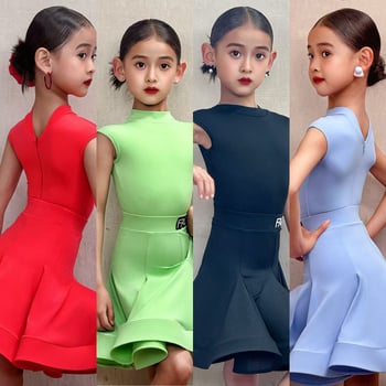 Laste latino tantsukostüüm tüdrukutele, premium võistlus- ja esinemisriided, peamine materjal nailon 80-90%, 2025. aasta kevad, hiina stiil, kirjanduslik retro