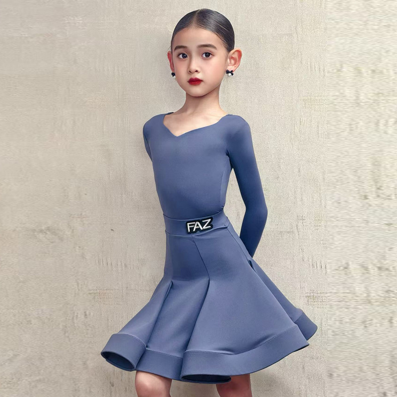 Laste latino tantsukostüüm tüdrukutele, premium võistlus- ja esinemisriided, peamine materjal nailon 80-90%, 2025. aasta kevad, hiina stiil, kirjanduslik retro