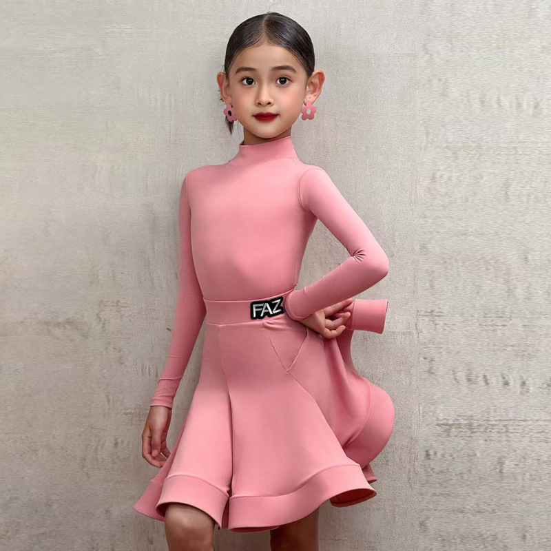 Laste latino tantsukostüüm tüdrukutele, premium võistlus- ja esinemisriided, peamine materjal nailon 80-90%, 2025. aasta kevad, hiina stiil, kirjanduslik retro