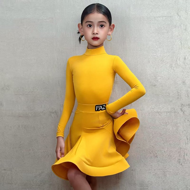 Laste latino tantsukostüüm tüdrukutele, premium võistlus- ja esinemisriided, peamine materjal nailon 80-90%, 2025. aasta kevad, hiina stiil, kirjanduslik retro