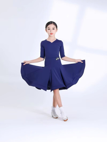 Vaikų latino šokių pasirodymo suknelė – mergaitėms, 100% spandeksas, stilius 3404569, vaikams virš 8 metų