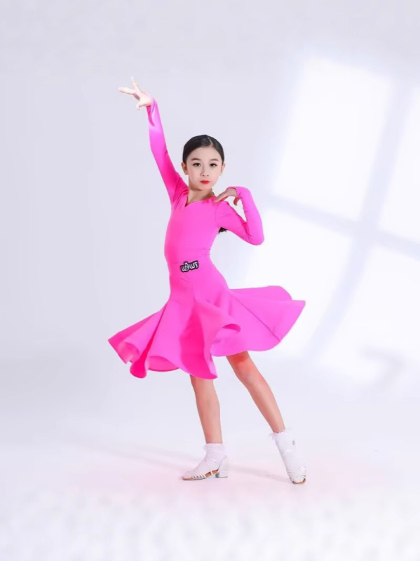 Vaikų latino šokių pasirodymo suknelė – mergaitėms, 100% spandeksas, stilius 3404569, vaikams virš 8 metų