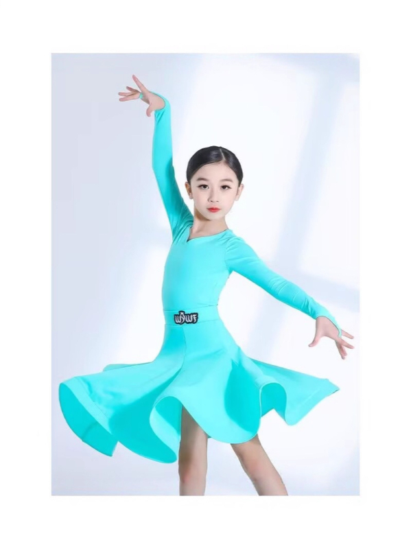 Vaikų latino šokių pasirodymo suknelė – mergaitėms, 100% spandeksas, stilius 3404569, vaikams virš 8 metų