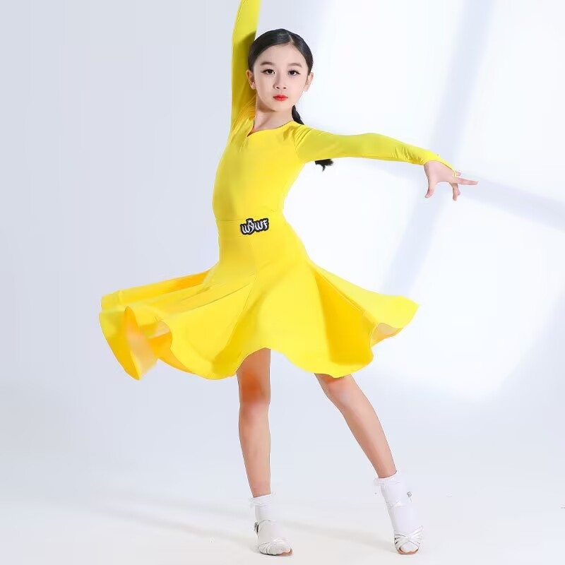 Vaikų latino šokių pasirodymo suknelė – mergaitėms, 100% spandeksas, stilius 3404569, vaikams virš 8 metų