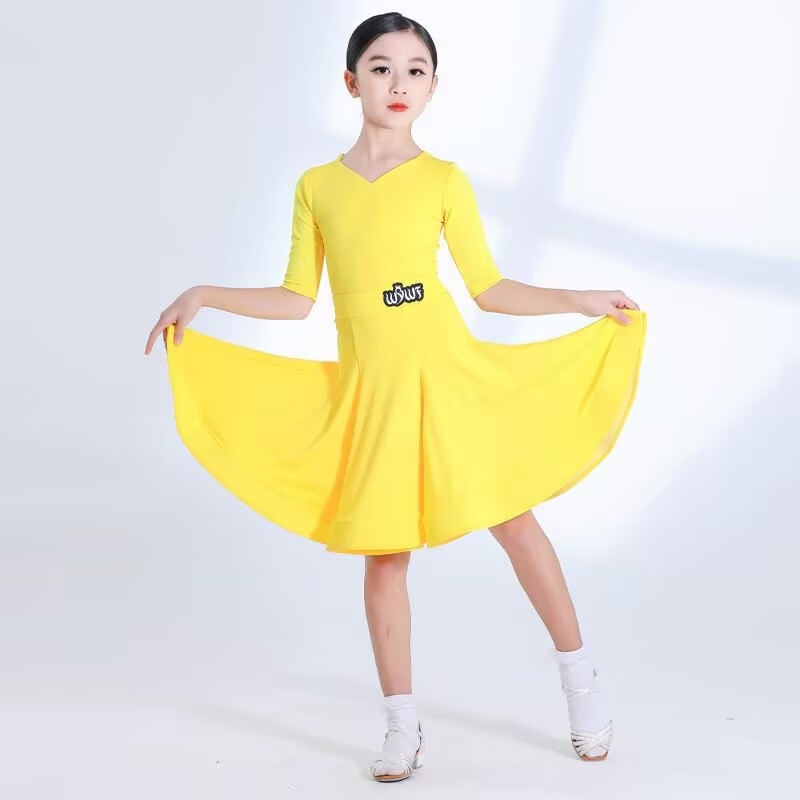 Vaikų latino šokių pasirodymo suknelė – mergaitėms, 100% spandeksas, stilius 3404569, vaikams virš 8 metų