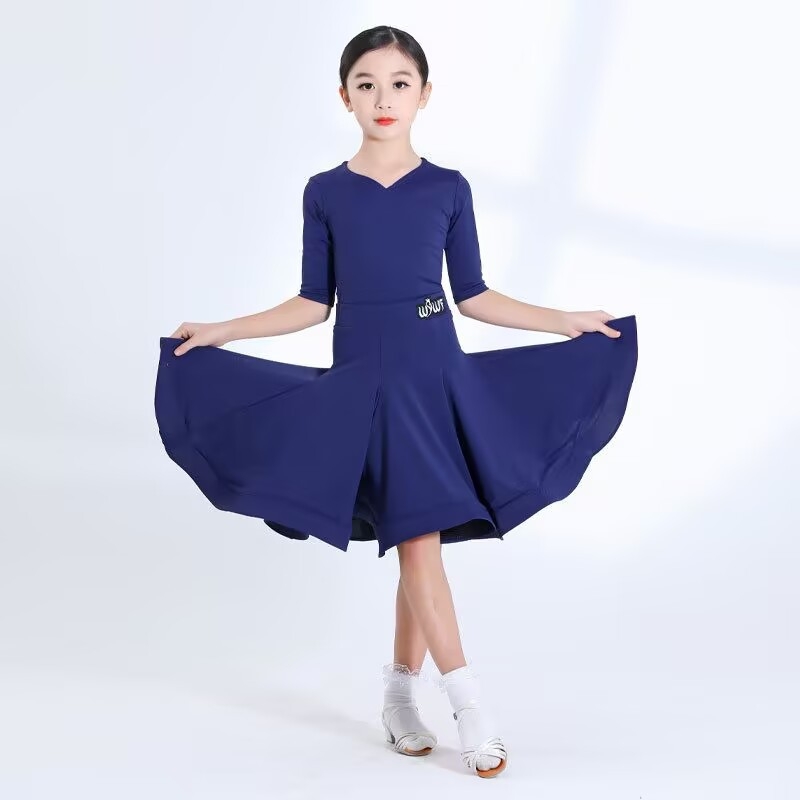 Vaikų latino šokių pasirodymo suknelė – mergaitėms, 100% spandeksas, stilius 3404569, vaikams virš 8 metų