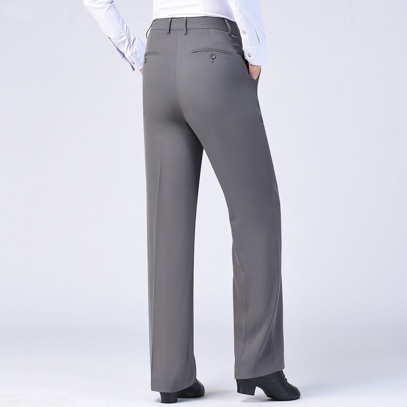 Vīriešu deju bikses Latīņu baleta standarta, nacionālais standarts, mūsdienīga augsta vidukļa, taisns griezums, poliesters, 100% poliesters, deju apģērbs