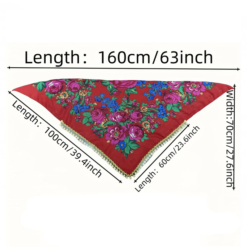Sieviešu drukāts Latīņu deju gurnu šalle ar spīdīgu ķēdi, poliesters 90–95%, elegants stils, rudens 2024