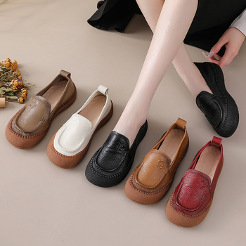 Ženske mokasine od kože prvog reda, gumeni potplat, prozračne, protuklizno, ručno šivane