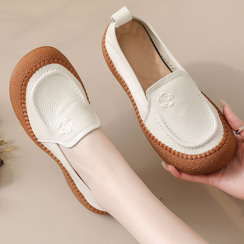 Ženske mokasine od kože prvog reda, gumeni potplat, prozračne, protuklizno, ručno šivane