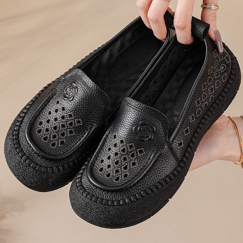 Ženske mokasine od kože prvog reda, gumeni potplat, prozračne, protuklizno, ručno šivane