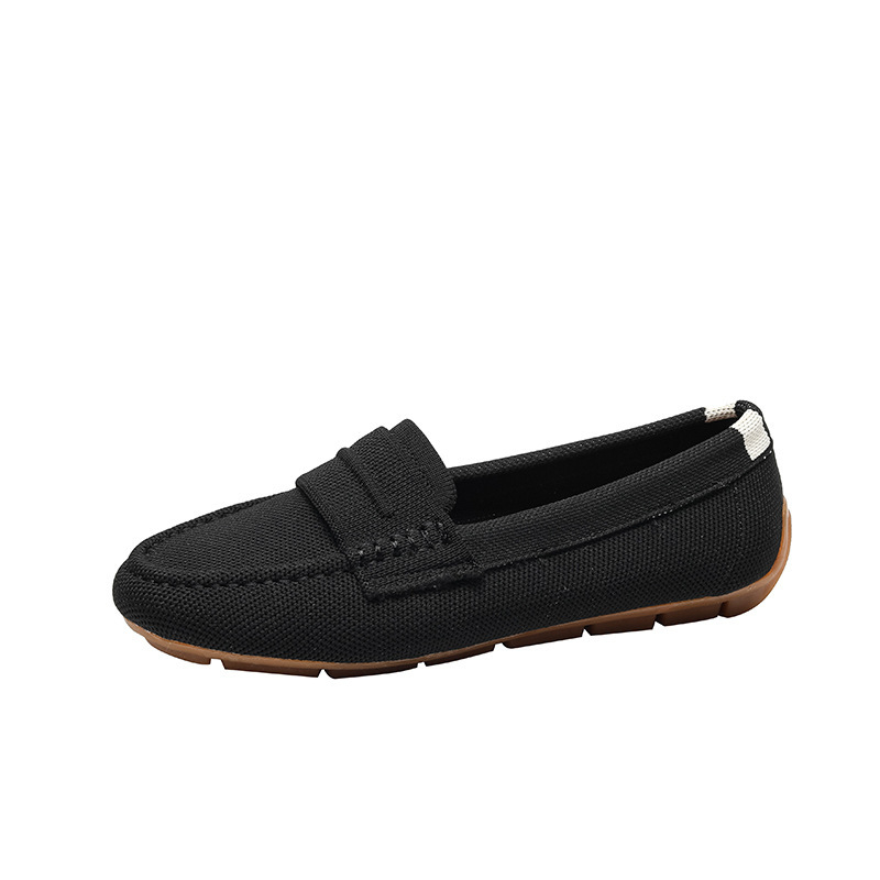 Doudou cipele za žene - okrugli vrh, gornji dio od tkanine, slip-on dizajn, gumeni đon, niski potpetica 0–1 cm